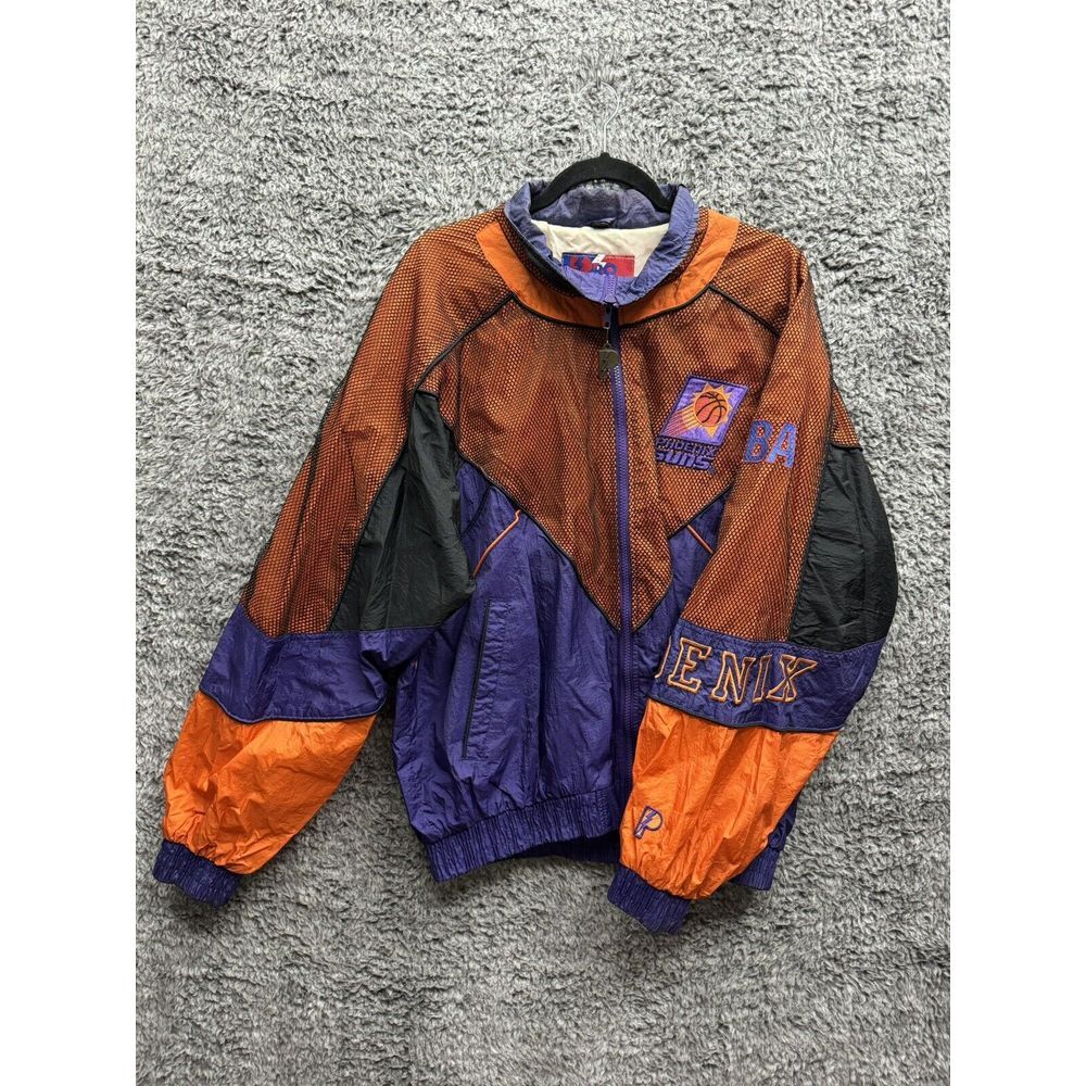 Vintage Phoenix Suns 1990's Pro Player NBA Windbreaker Jacket‎ Size XL